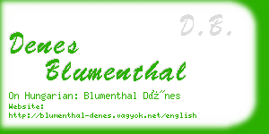 denes blumenthal business card